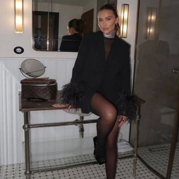 Dressed in LALA Jackets & Coats Nwt Dressed In Lala Feather Blazer Poshmark